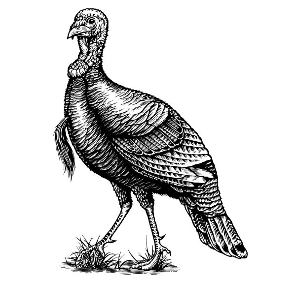 Индюк трафарет