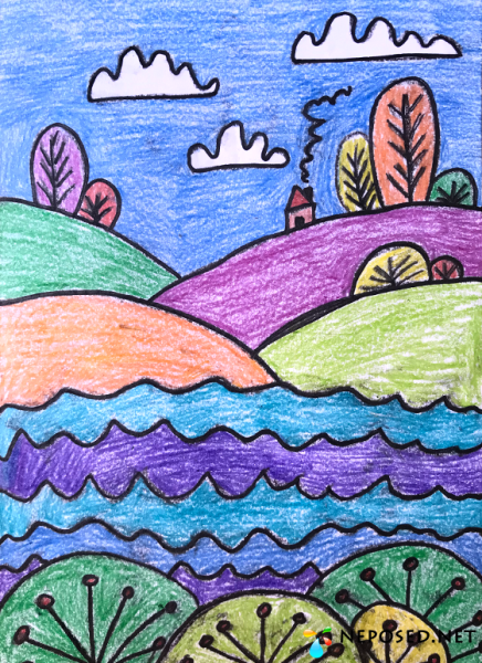 Восковые мелки рисунки