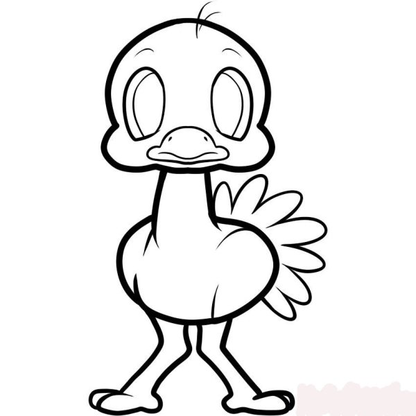 Страус рисунок