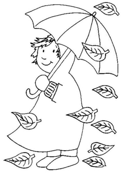 Осень цветными карандашами для детей