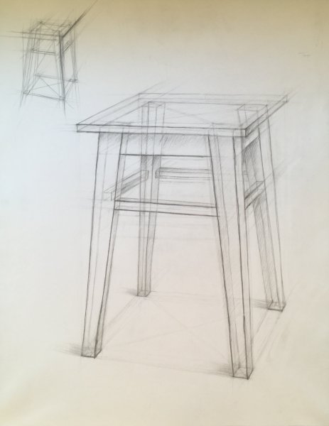 Табуретка в перспективе