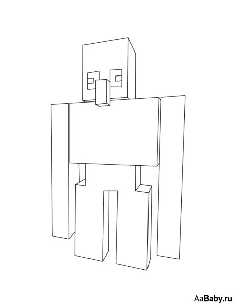 Раскраска майнкрафт житель