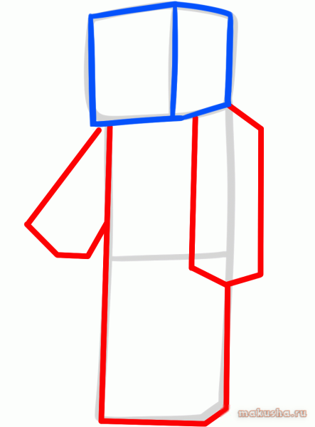 Раскраска лего майнкрафт Стив