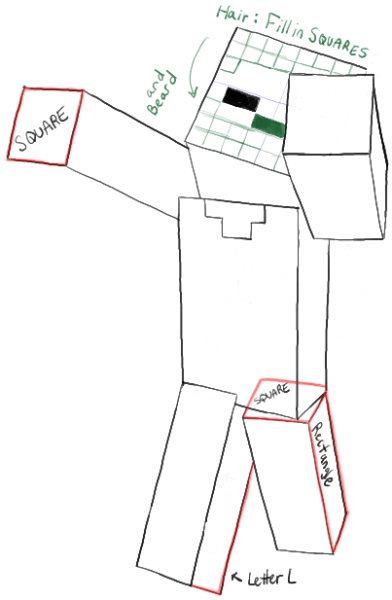 Раскраска ХЕРОБРИН из МАЙНКРАФТА