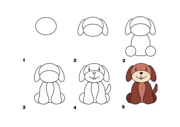 Схемы рисования животных для детей