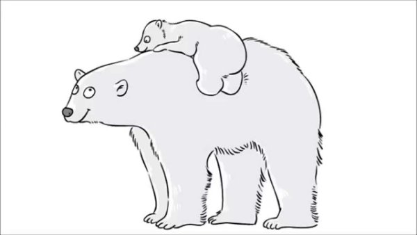 Раскраска медведь с медвежонком