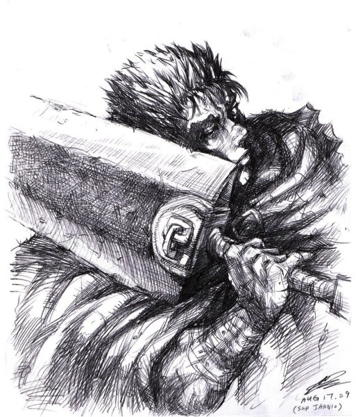 Гатс Берсерк скетч