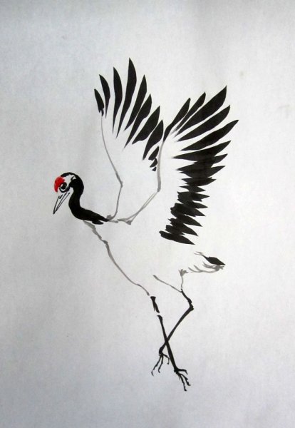 Журавль для раскрашивания карандашами