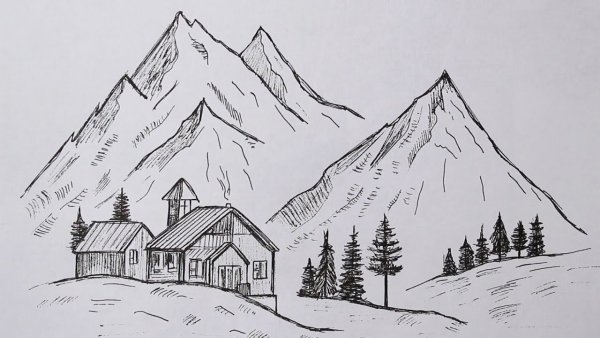 Рисунки гор для срисовки