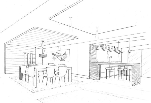 Эскиз интерьера помещения