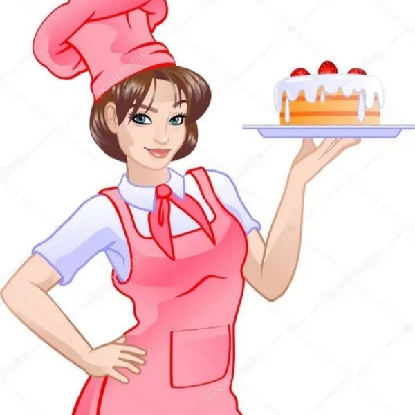 Нарисовать кондитера с тортом