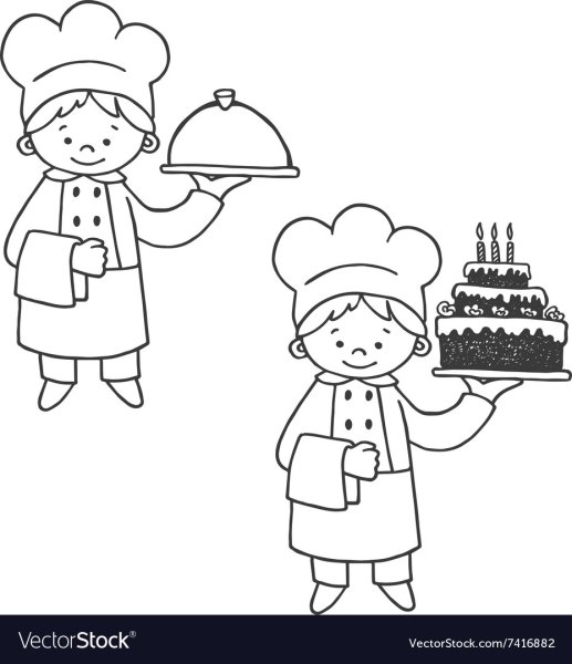 Пекарь раскраска для детей