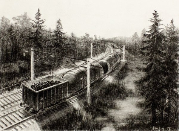 Рельсы рисунок