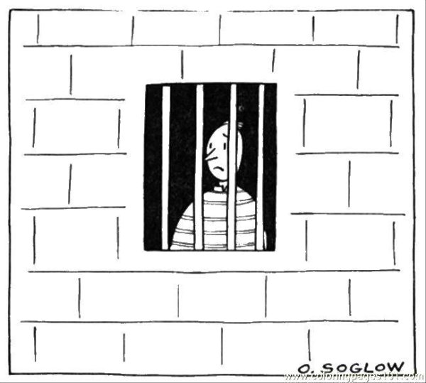 Человек за решеткой рисунок