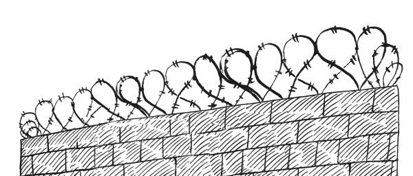 Каменный забор рисунок