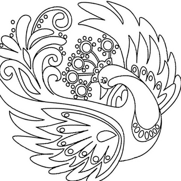 Контур сказочной птицы