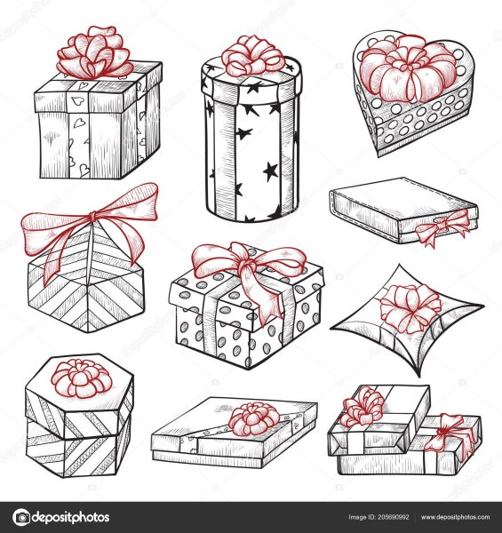Срисовка подарка коробочка