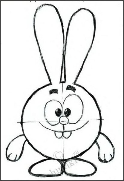 Крош из смешариков карандашом