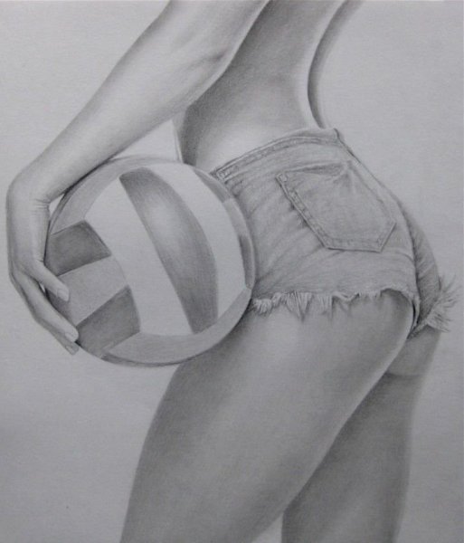Ягодицы карандашом