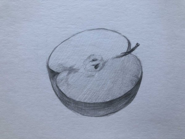 Этапы рисования яблока карандашом