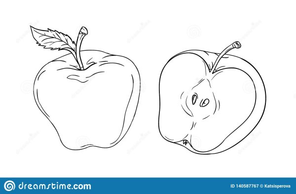 Долька яблока раскраска