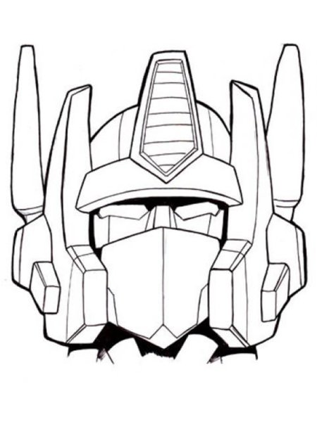 Маска Оптимус Прайм раскраска