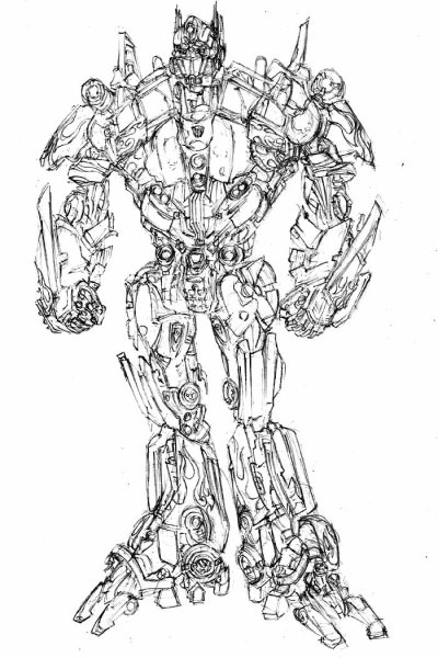 Раскраска Оптимус Прайм последний рыцарь