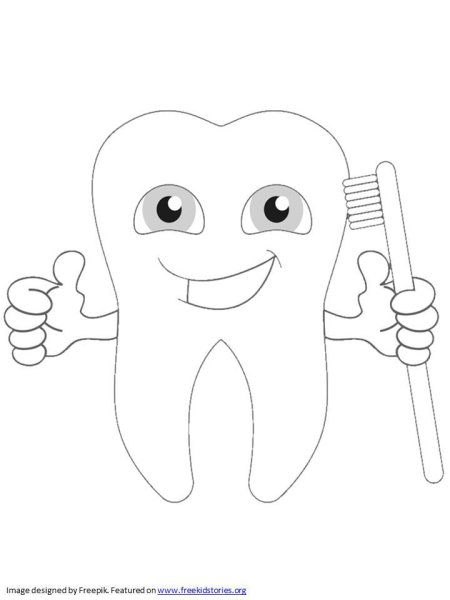 Раскраски зубки для детей