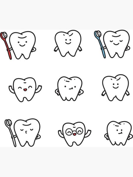 Зуб для срисовки карандашом