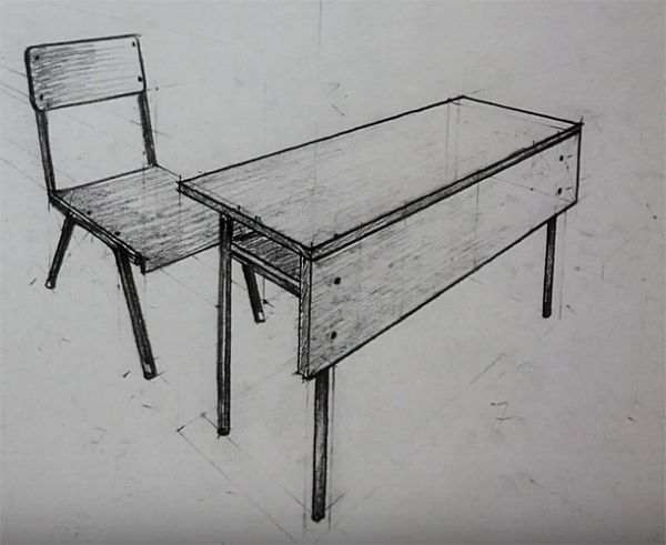 Парта карандашом