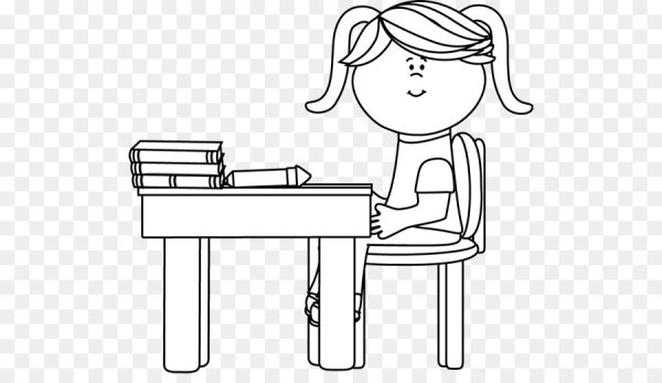 Девочка за партой раскраска