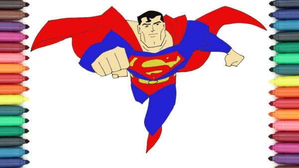 Поэтапное рисование Супермена
