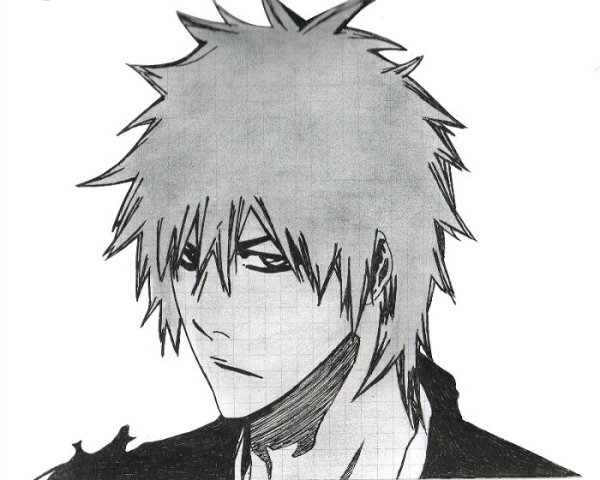 Ичиго Куросаки карандашом в маске