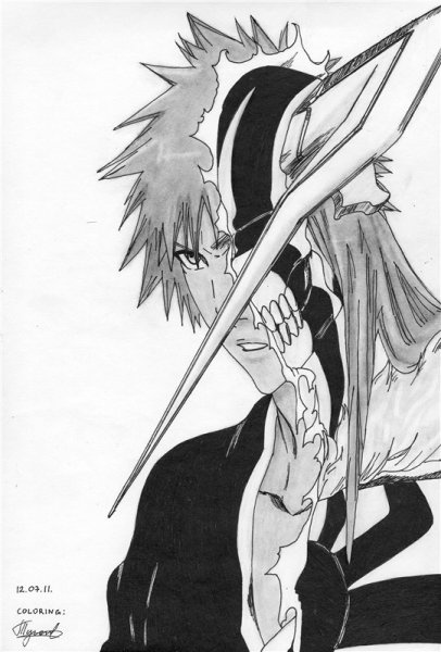 Ичиго Куросаки для срисовки