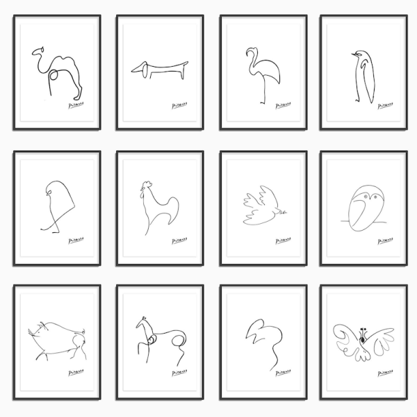 Пабло Пикассо рисунки одной линией