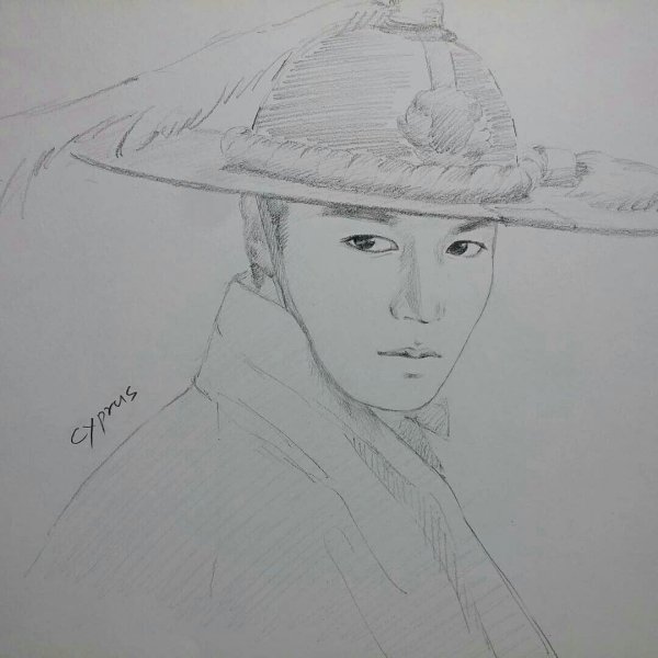 Легенда синего моря карандашом