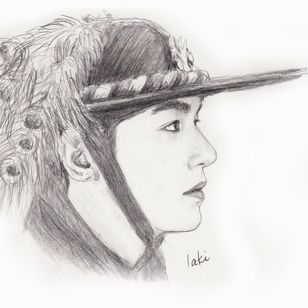 Ю сын Хо портрет карандашом