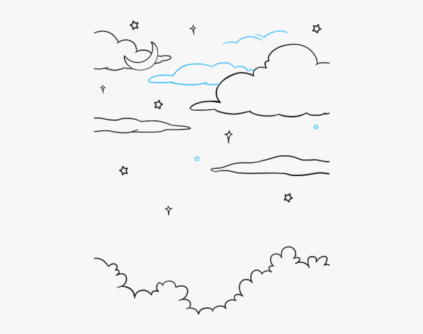 Облака линиями