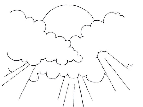 Рисование пушистые облака