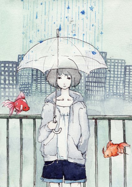 Рисование для детей под зонтом