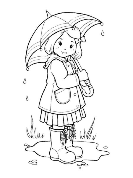 Девушка с зонтиком рисунок для срисовки