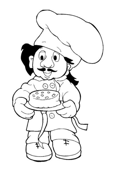 Раскраска повар