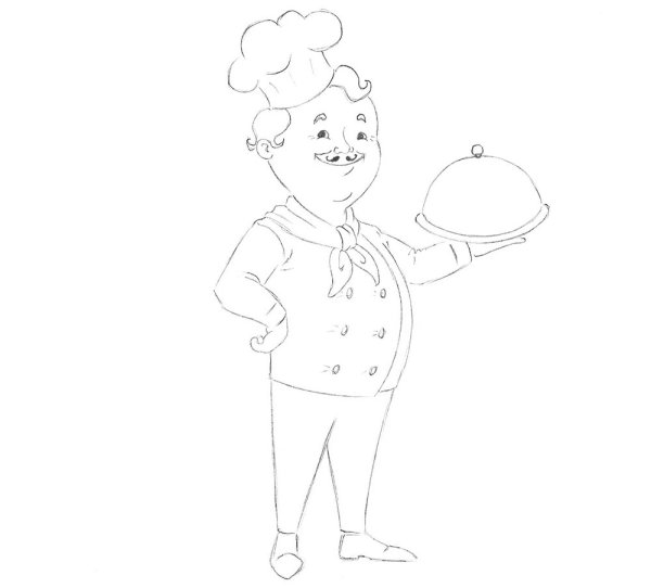 Веселая раскраска повара для детей