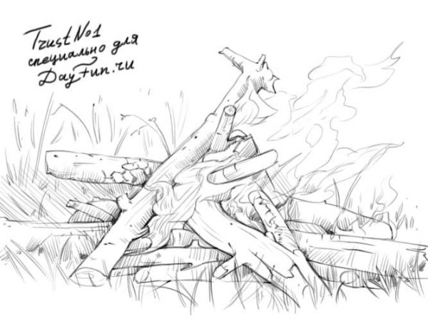 Огонь раскраска для детей