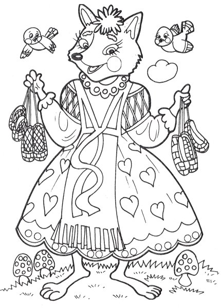 Герои сказки рукавичка раскраска