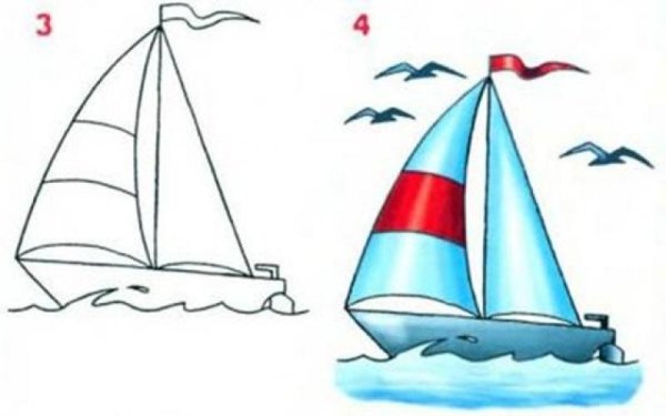 Раскраска. Кораблик