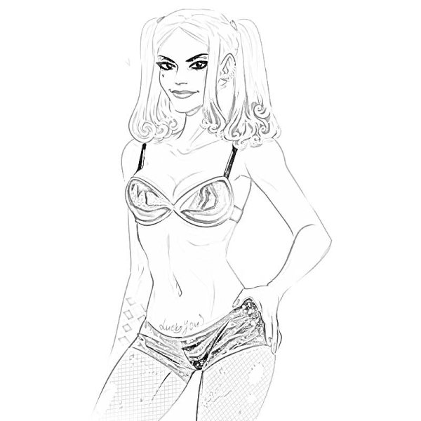 Раскраска Харли Квинн в полный рост