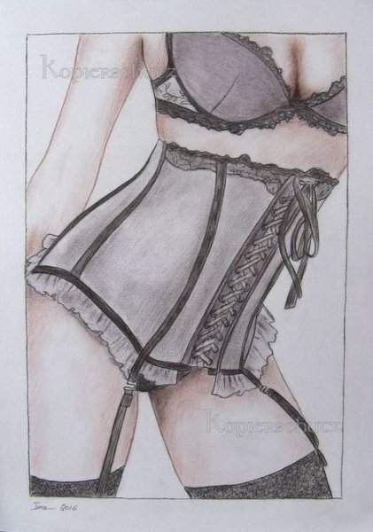 Девушка в белье рисунок