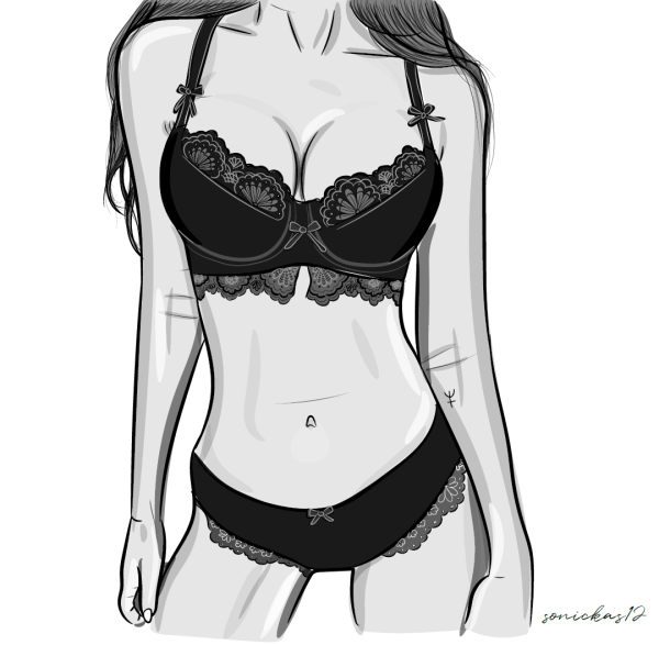 Девушка в белье рисунок