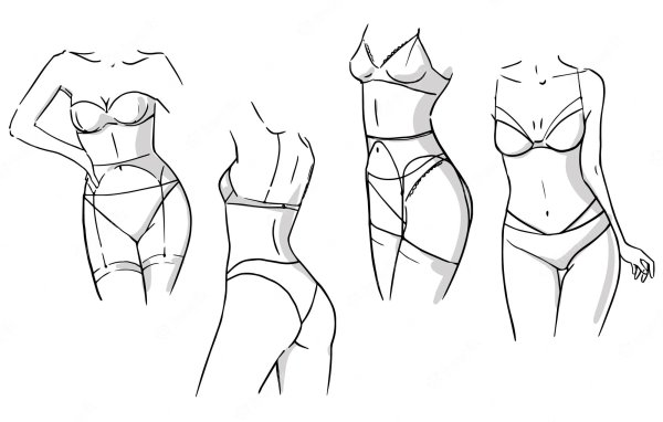 Шаблон для эскиза Нижнего белья